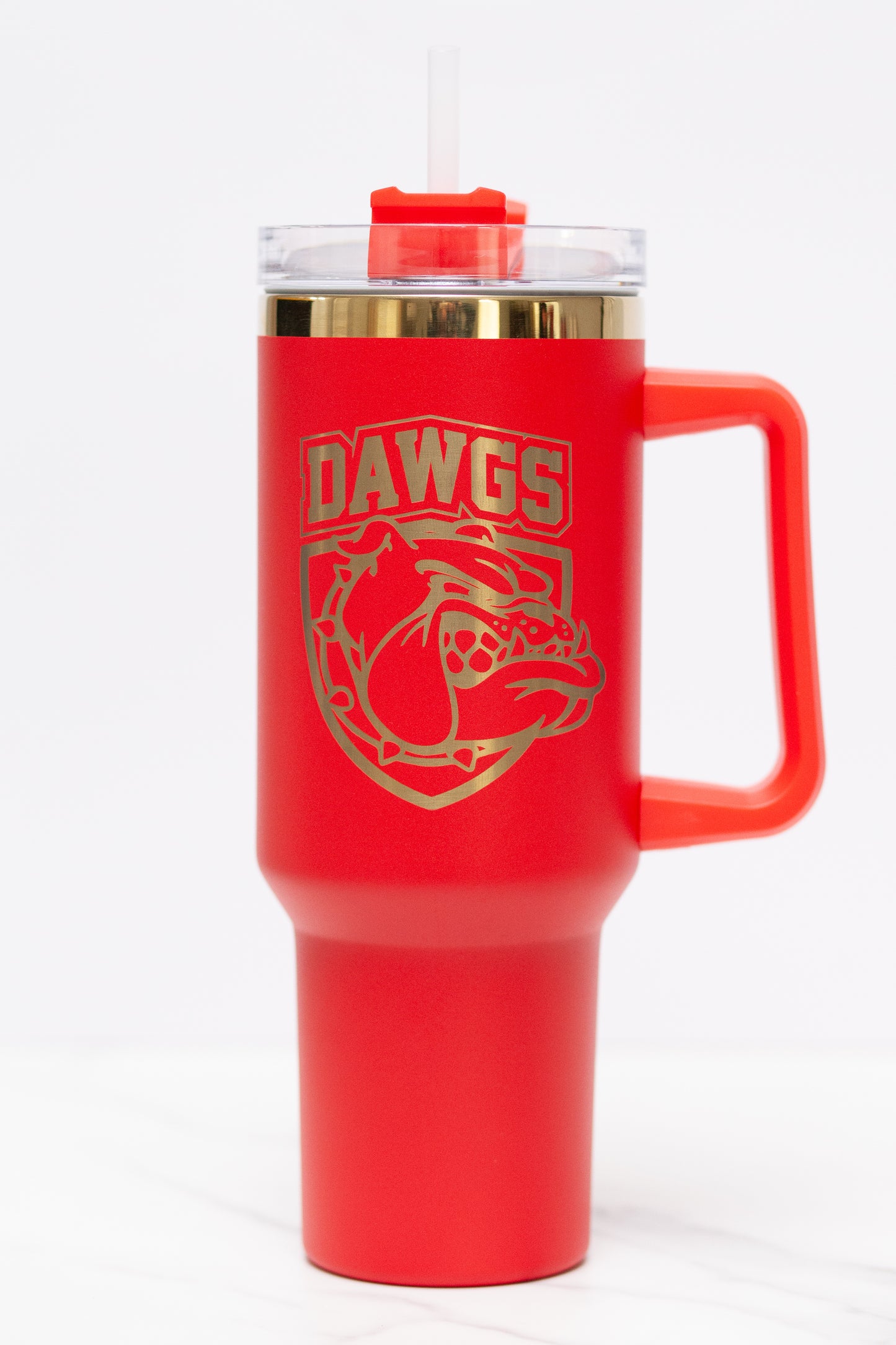 Stanley Style Bulldog Head "DAWGS" Engraved