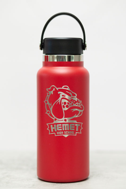 HydroFlask Style Bulldog Head "Hemet High School engraved"